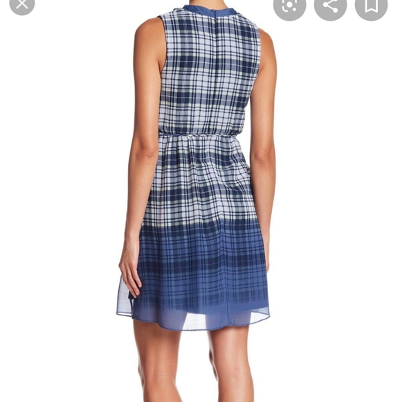 Brand New Julia Jordan Blue Plaid Dress - Picture 2 of 7